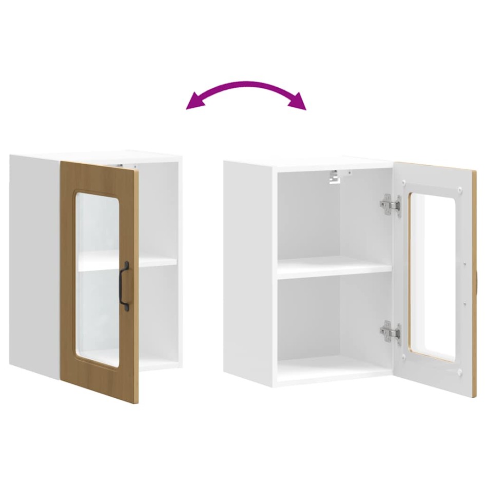 Armario pared cocina puerta de cristal Kalmar roble