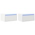 Mesitas de noche de pared con luces LED 2 unidades