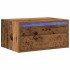 Mesita de noche de pared con luces LED madera