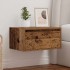 Mesita de noche de pared con luces LED madera