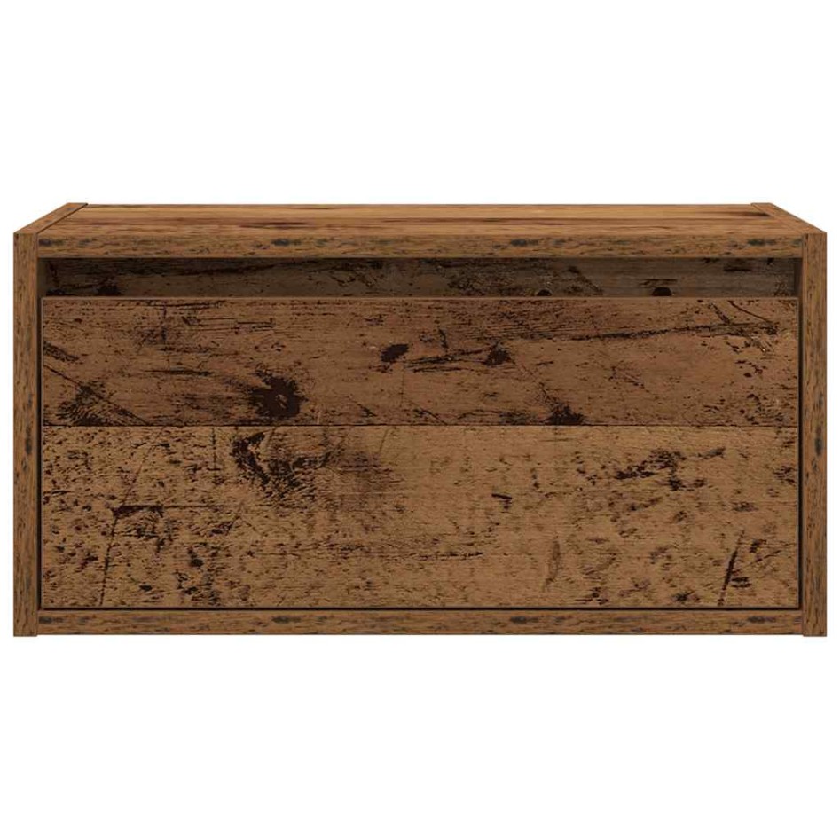 Mesita de noche de pared con luces LED madera