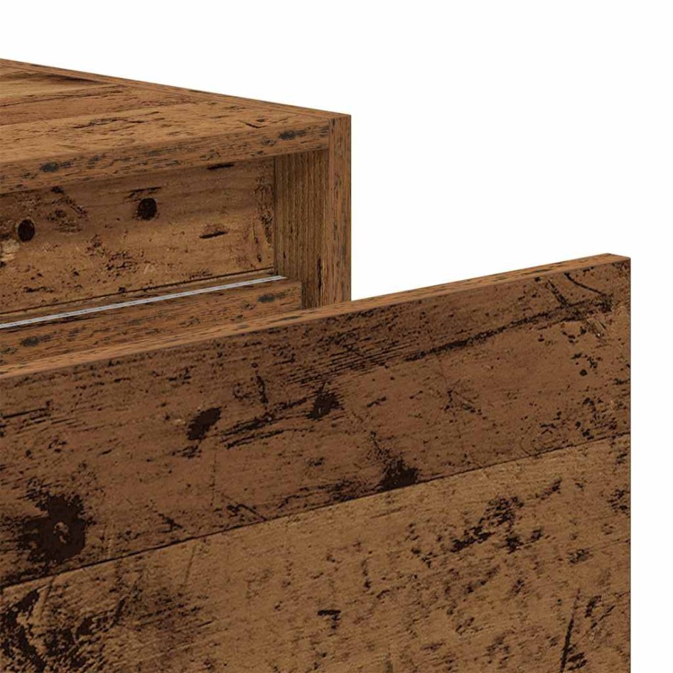 Mesita de noche de pared con luces LED madera