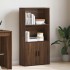 Estantería de madera de ingeniería marrón roble 60x24x120