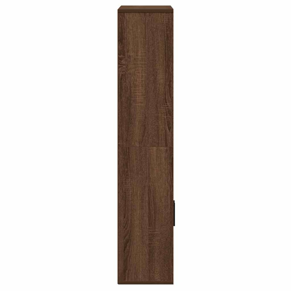 Estantería de madera de ingeniería marrón roble 60x24x120