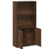 Estantería de madera de ingeniería marrón roble 60x24x120