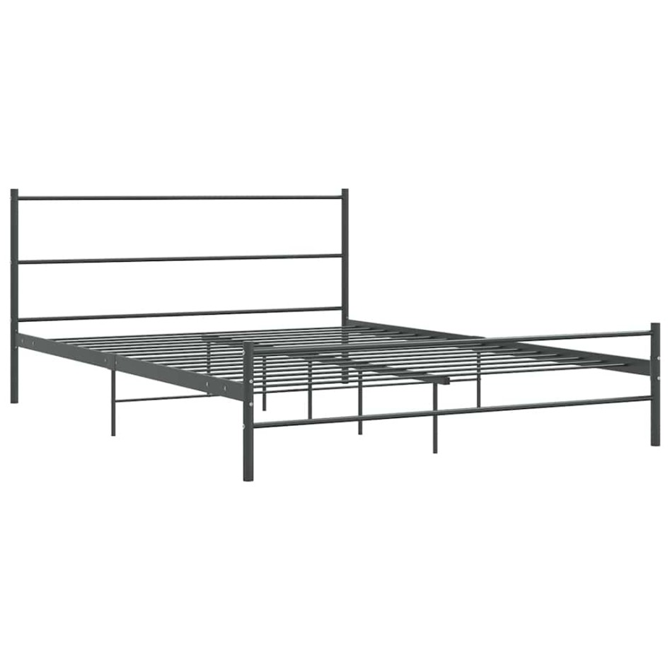 Estructura de cama sin colchón metal gris 140x200