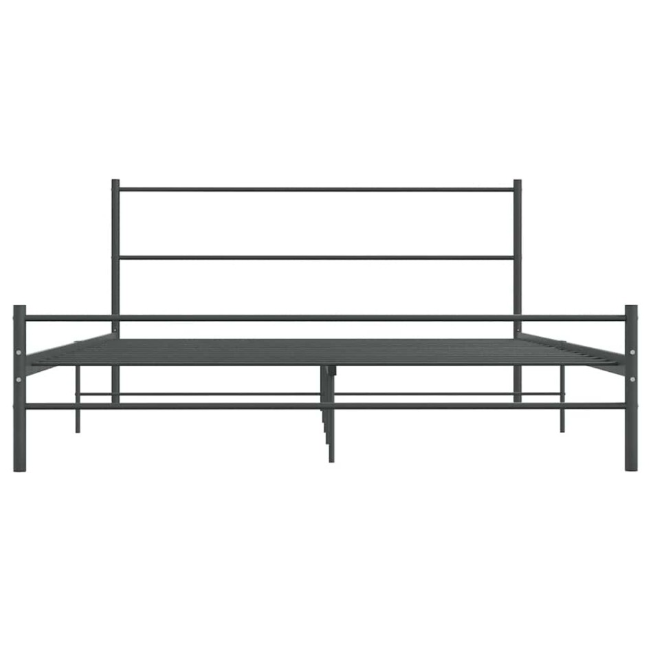 Estructura de cama sin colchón metal gris 140x200