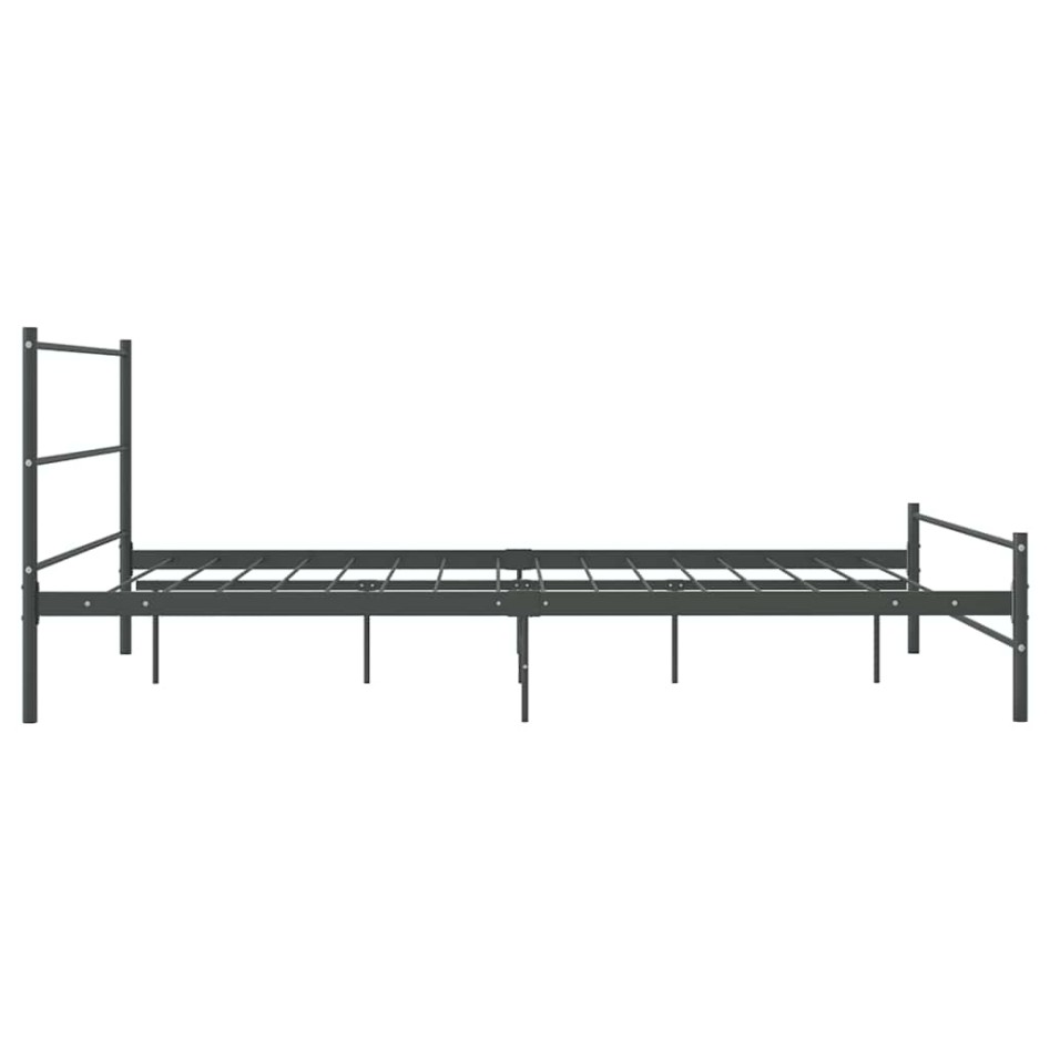 Estructura de cama sin colchón metal gris 140x200