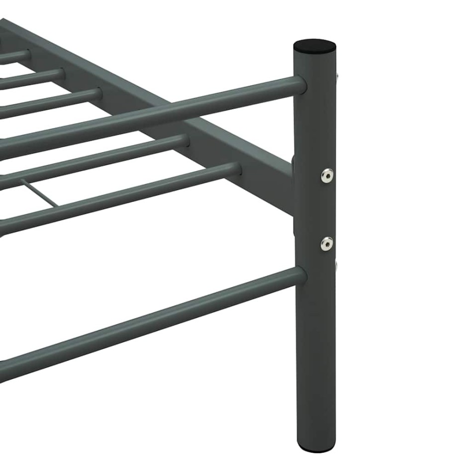 Estructura de cama sin colchón metal gris 140x200