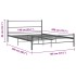 Estructura de cama sin colchón metal gris 140x200