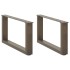 Patas de mesa centro forma U 2uds acero natural 70x(30-31)