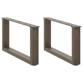 Patas de mesa centro forma U 2uds acero natural 70x(30-31)