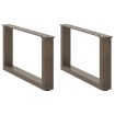 Patas de mesa centro forma U 2uds acero natural 70x(30-31) cm