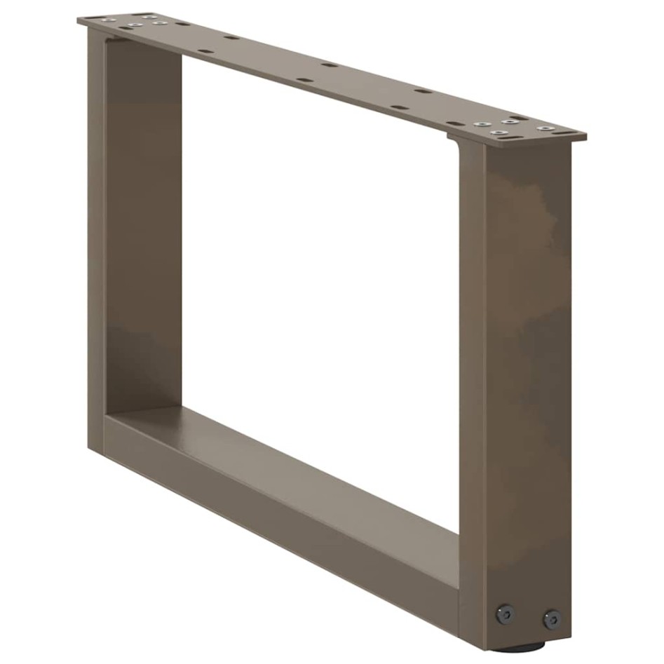 Patas de mesa centro forma U 2uds acero natural 70x(30-31)