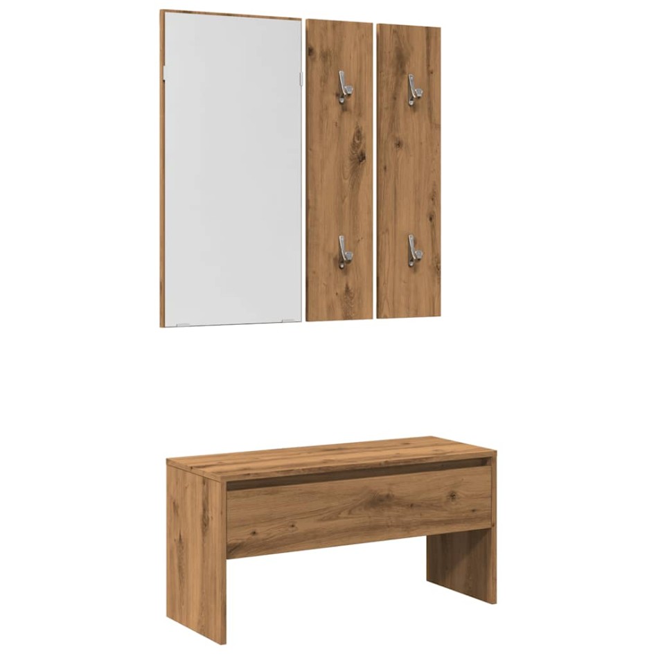 Set de muebles recibidor madera contrachapada roble