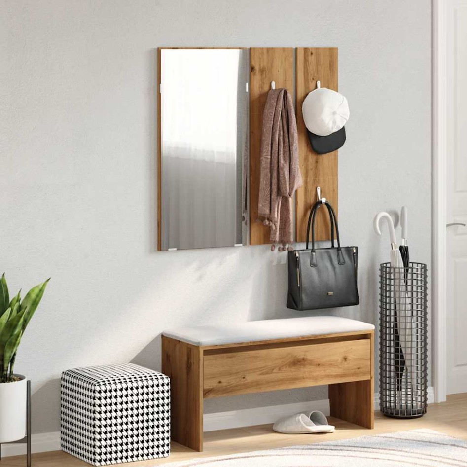 Set de muebles recibidor madera contrachapada roble