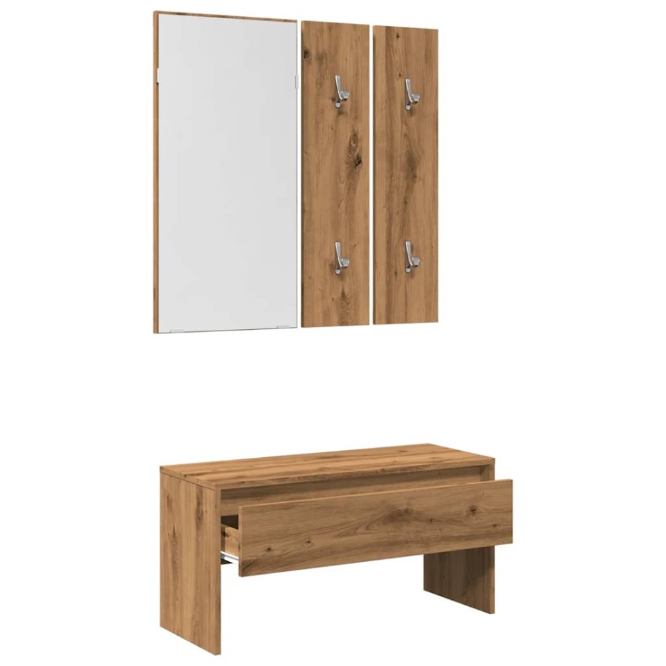 Set de muebles recibidor madera contrachapada roble