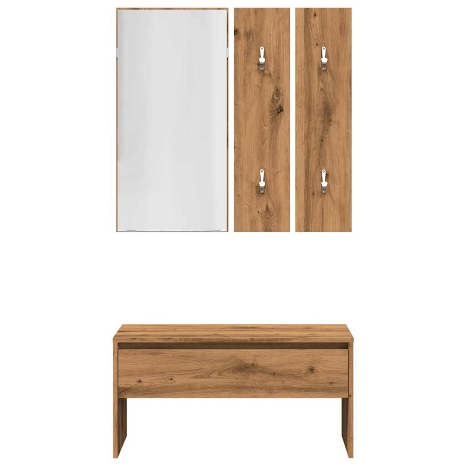 Set de muebles recibidor madera contrachapada roble