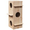 Casa para gatos madera maciza pino 43x43x90 cm
