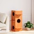 Casa para gatos cera marrón 43x43x90 cm madera maciza