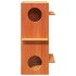 Casa para gatos cera marrón 43x43x90 cm madera maciza