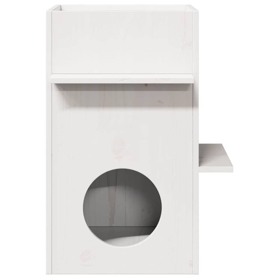 Casa para gatos madera maciza pino blanca 43x43x60