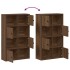 Estantería de madera de ingeniería marrón roble 60x24x101,5