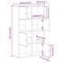 Estantería de madera de ingeniería marrón roble 60x24x101,5