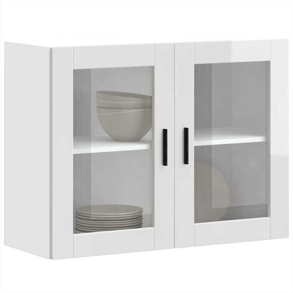 Armario pared para cocina puerta cristal Porto blanco