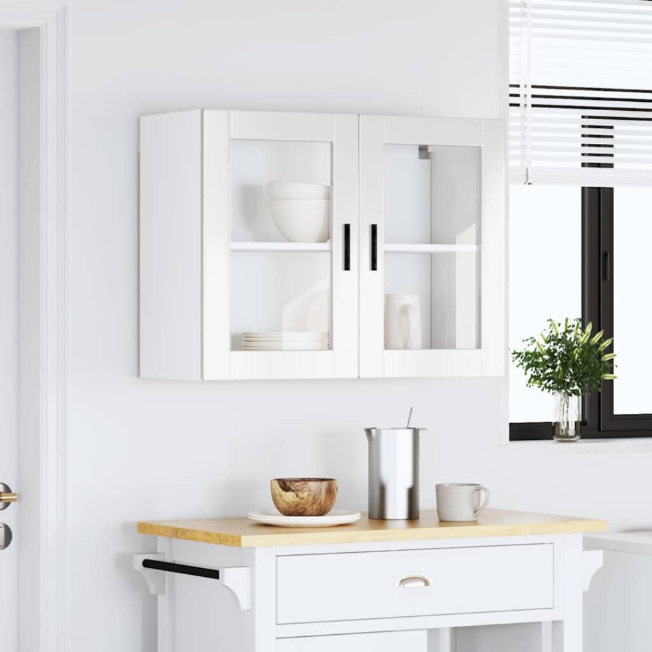 Armario pared para cocina puerta cristal Porto blanco