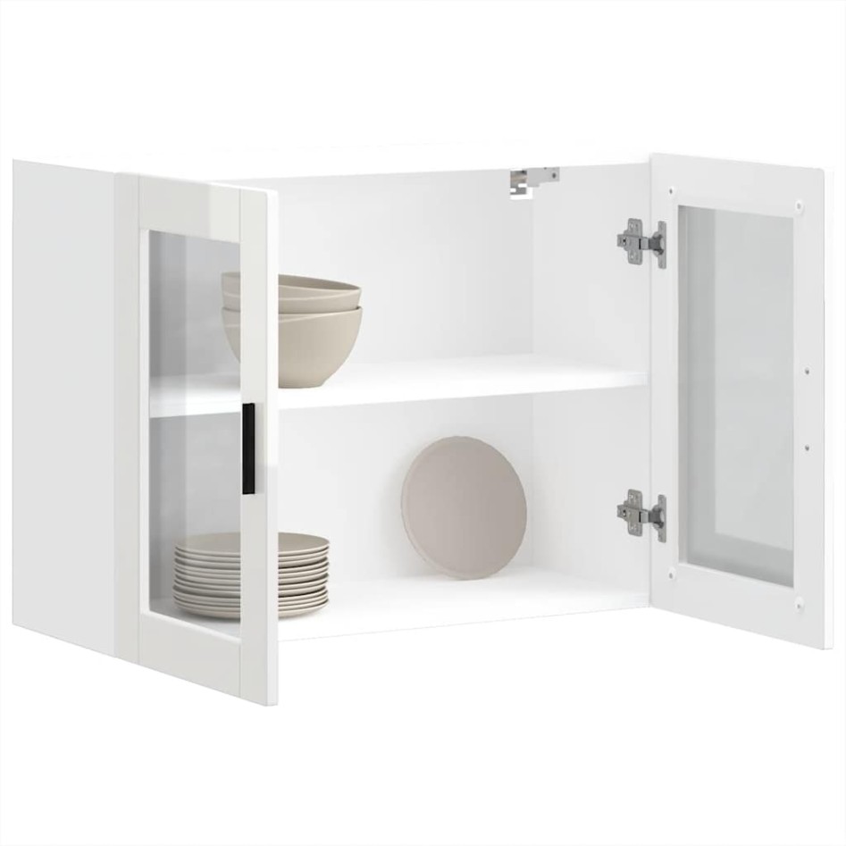 Armario pared para cocina puerta cristal Porto blanco