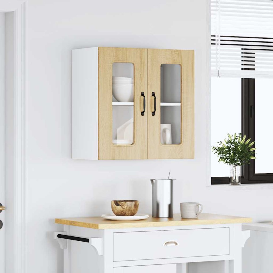 Armario pared cocina puerta de cristal Kalmar roble
