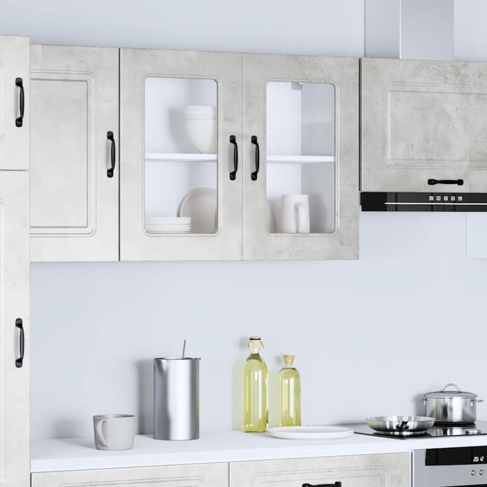 Armario pared cocina puerta de cristal Kalmar gris