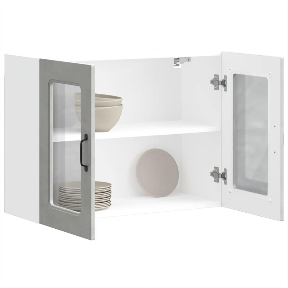 Armario pared cocina puerta de cristal Kalmar gris