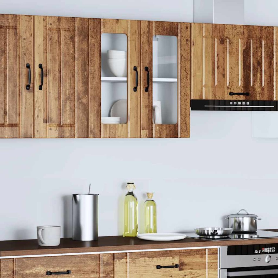 Armario pared cocina puerta de cristal Lucca madera