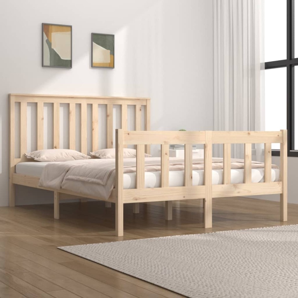 Estructura de cama madera maciza de pino 135x190