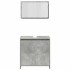 Set muebles de baño 2 piezas madera contrachapada gris
