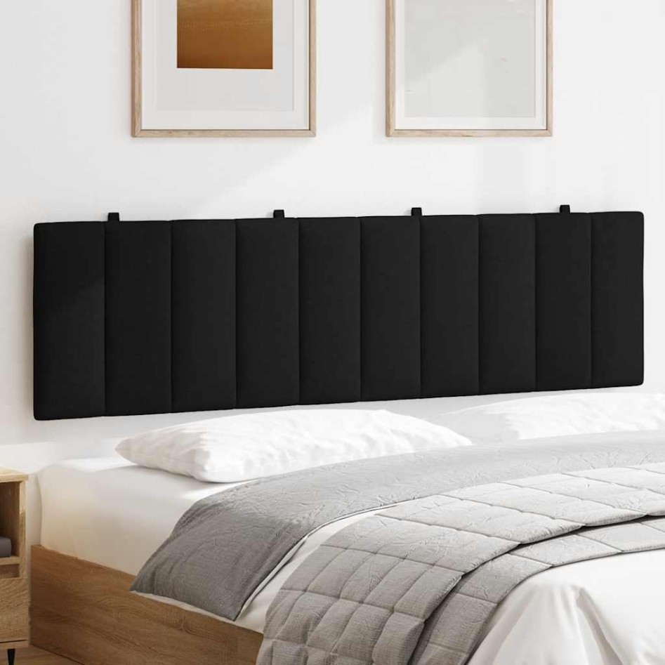 Cabecero de cama acolchado tela negro 180