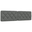 Cabecero de cama acolchado tela gris oscuro 180 cm