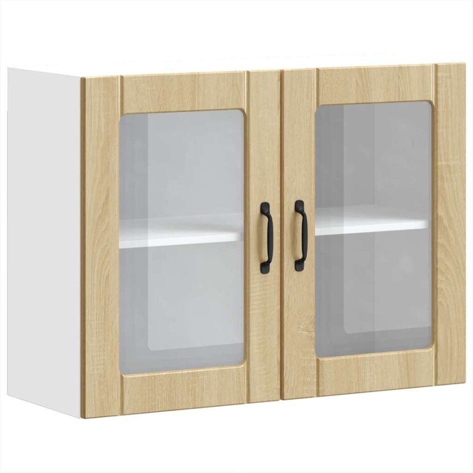 Armario pared cocina puerta de cristal Lucca roble