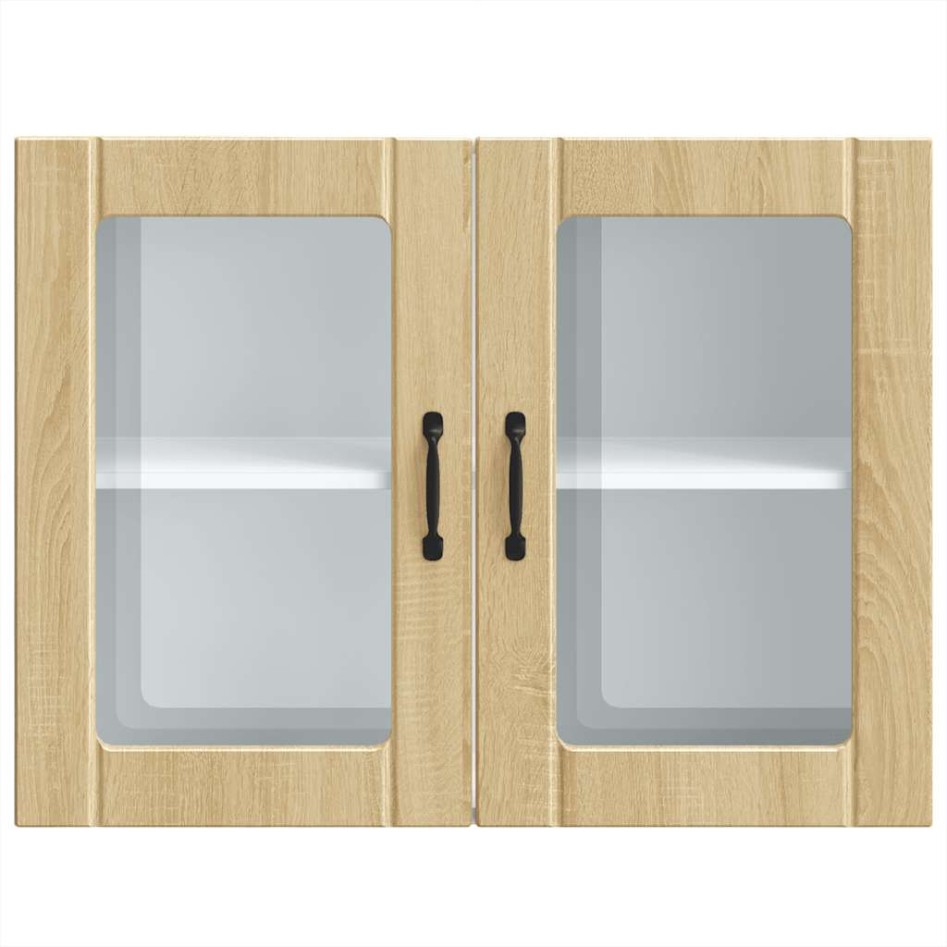 Armario pared cocina puerta de cristal Lucca roble