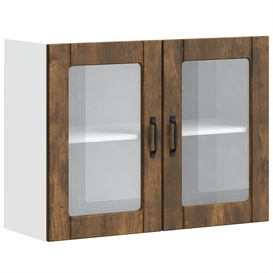 Armario pared cocina puerta de cristal Lucca roble