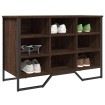 Zapatero de madera de ingeniería roble ahumado 90x38x61,5 cm