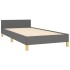 Estructura de cama sin colchón tela gris oscuro 80x200