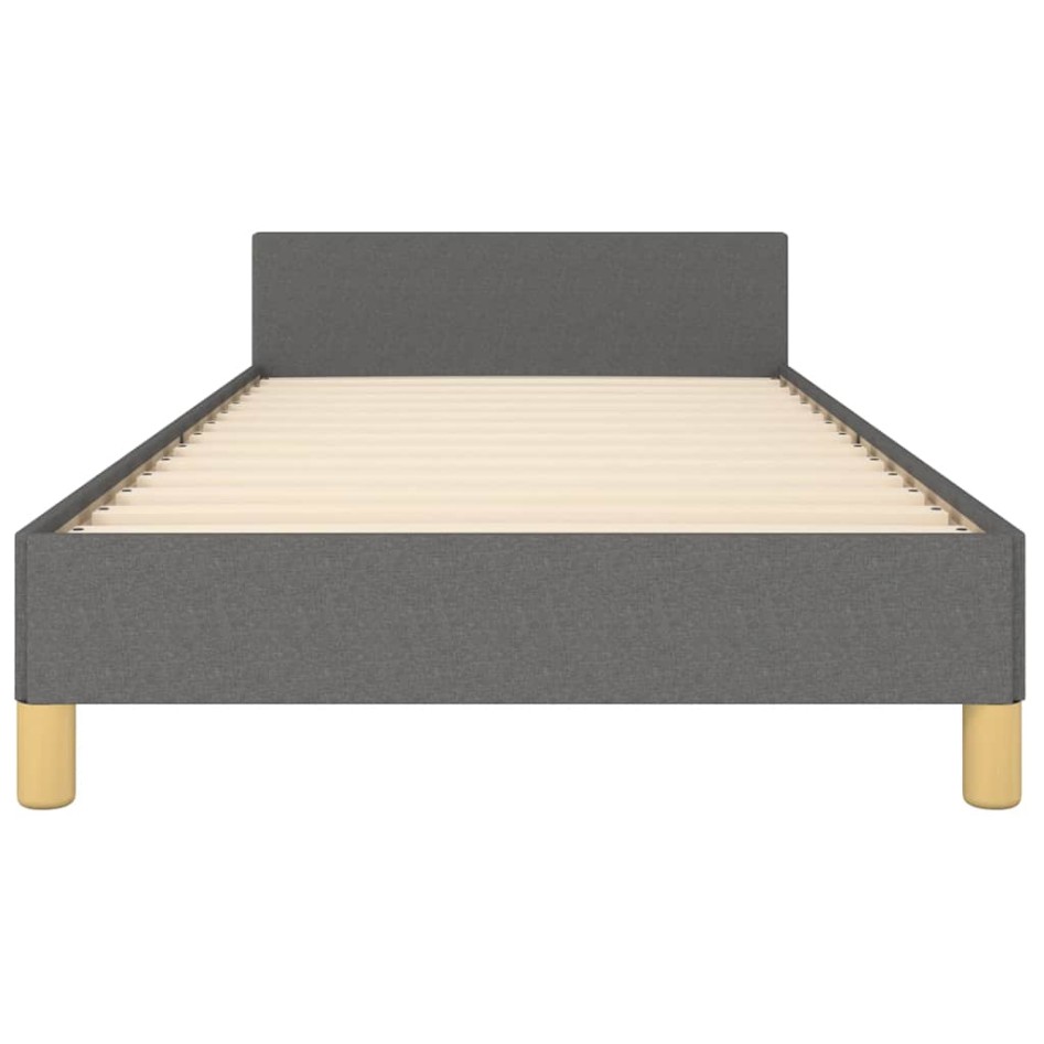 Estructura de cama sin colchón tela gris oscuro 80x200