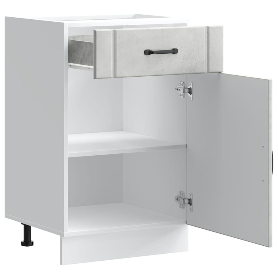 Mueble bajo de cocina Lucca madera contrachapada gris