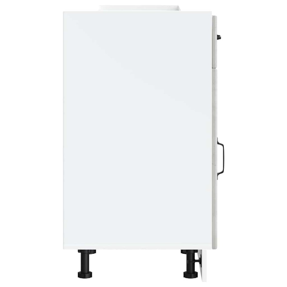 Mueble bajo de cocina Lucca madera contrachapada gris