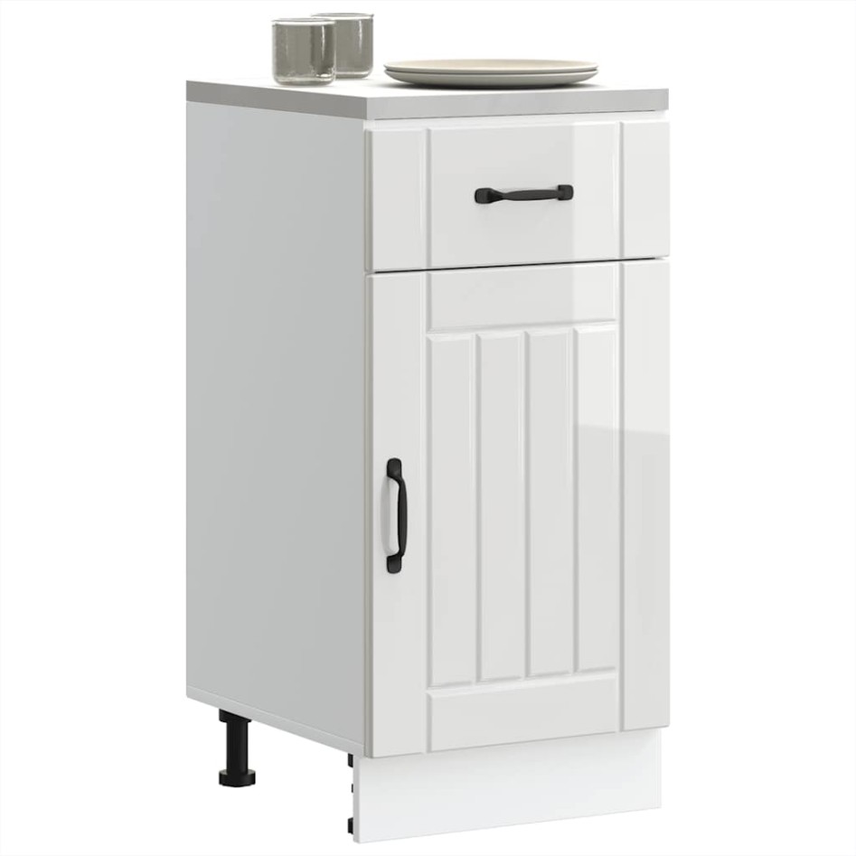 Mueble bajo de cocina Lucca blanca de alto