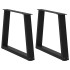 Patas para mesa de comedor forma V 2 uds negro 50x(42-43,3)