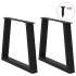 Patas para mesa de comedor forma V 2 uds negro 50x(42-43,3)